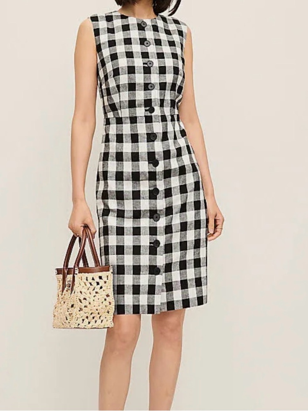 Ann Taylor Petite Gingham Column Dress